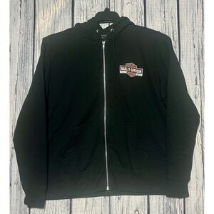 Harley-Davidson‎ Womens Size 1W Full Zip Hoodie Black Bar Shield Logo Fleece NEW
